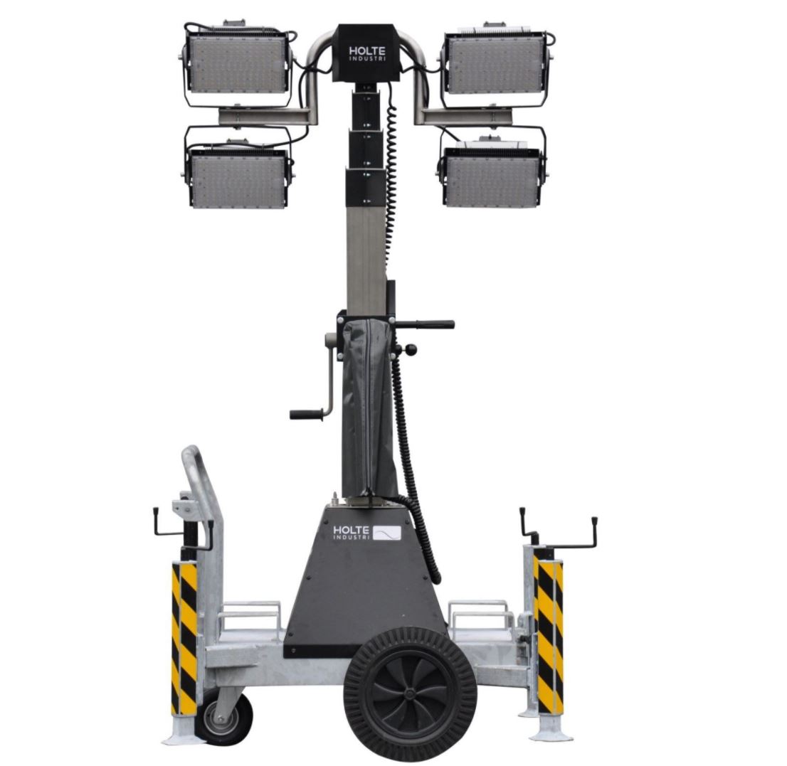 Lysmast teleskopisk på hjul inkl armatur LED